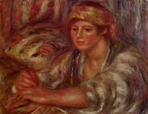 Woman Playing Cards by Pierre-Auguste Renoir Oil Painting