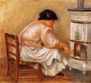 Woman Stoking a Stove by Pierre-Auguste Renoir - Oil Painting Reproduction
