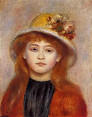 Woman Wearing a Hat by Pierre-Auguste Renoir - Oil Painting Reproduction