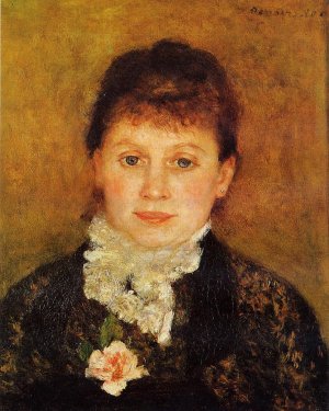 Woman Wearing White Frills by Pierre-Auguste Renoir Oil Painting