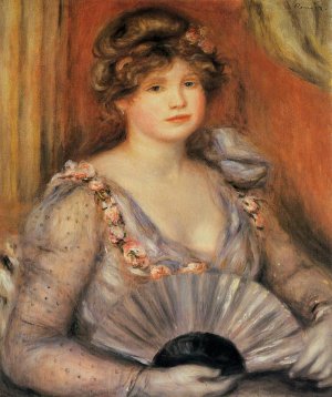 Woman with a Fan 2 by Pierre-Auguste Renoir Oil Painting