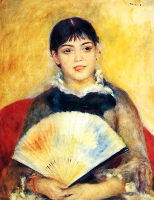 Woman with a Fan 3 by Pierre-Auguste Renoir Oil Painting