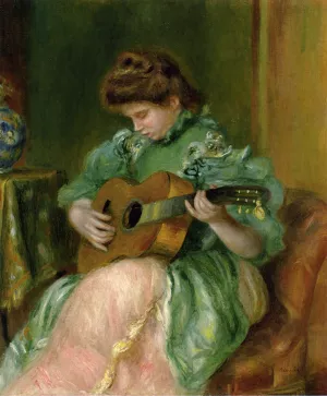 Woman with a Guitar by Pierre-Auguste Renoir Oil Painting