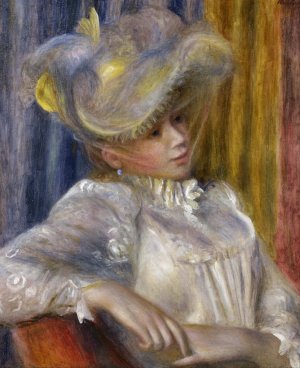 Woman with a Hat by Pierre-Auguste Renoir Oil Painting