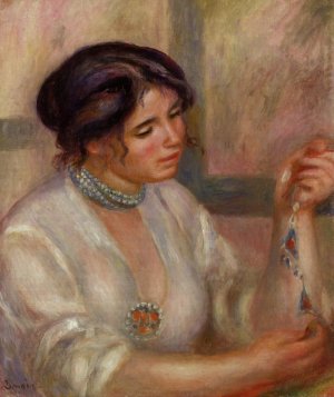 Woman with a Necklace by Pierre-Auguste Renoir Oil Painting