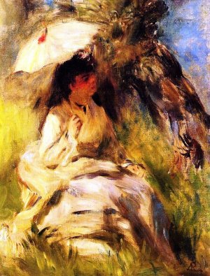 Woman with a Parasol by Pierre-Auguste Renoir Oil Painting