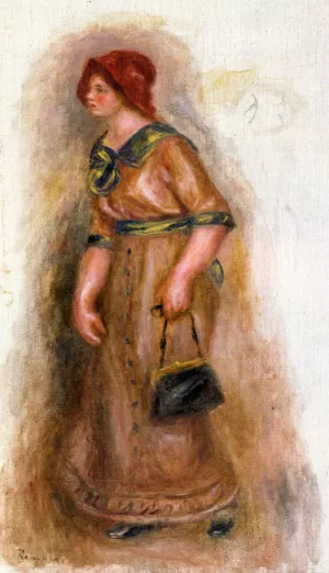 Woman with Bag Oil painting by Pierre-Auguste Renoir