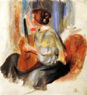 Woman with Guitar by Pierre-Auguste Renoir Oil Painting