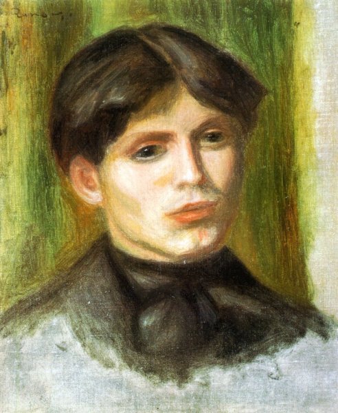 Woman's Head by Pierre-Auguste Renoir - Hand-Painted Oil Painting Reproduction