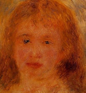 Woman's Head also known as Jeanne Samary by Pierre-Auguste Renoir Oil Painting