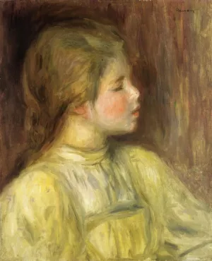 Woman's Head, The Thinker by Pierre-Auguste Renoir - Oil Painting Reproduction