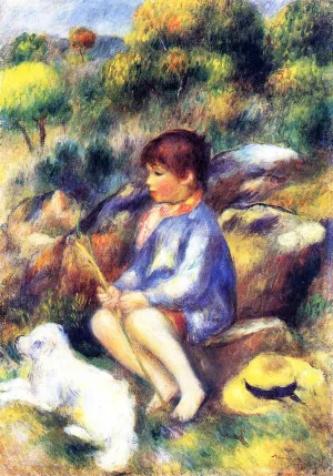 Young Boy by the River Oil painting by Pierre-Auguste Renoir