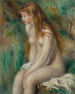 Young Girl Bathing by Pierre-Auguste Renoir Oil Painting