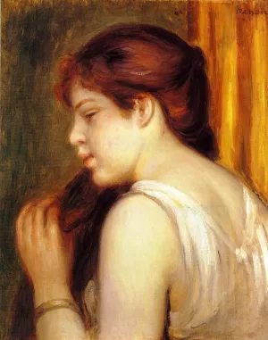 Young Girl Combing Her Hair by Pierre-Auguste Renoir Oil Painting