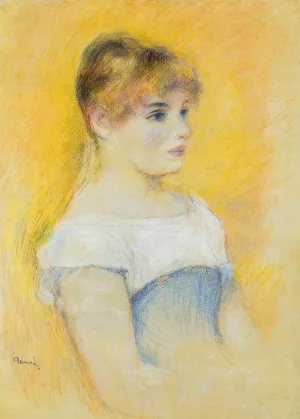 Young Girl in a Blue Corset by Pierre-Auguste Renoir Oil Painting