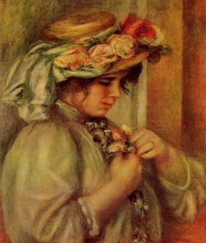 Young Girl in a Hat by Pierre-Auguste Renoir Oil Painting
