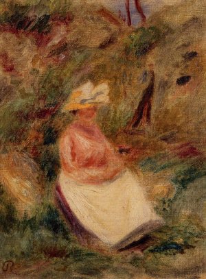 Young Girl in the Woods by Pierre-Auguste Renoir Oil Painting