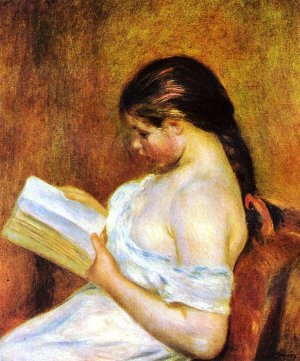Young Girl Reading 2 by Pierre-Auguste Renoir Oil Painting