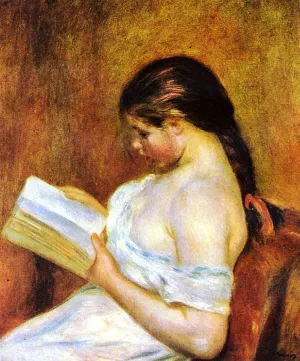 Young Girl Reading 2 by Pierre-Auguste Renoir - Oil Painting Reproduction