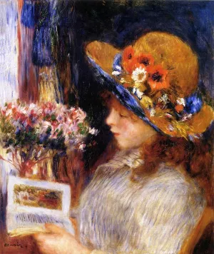 Young Girl Reading 3 by Pierre-Auguste Renoir Oil Painting
