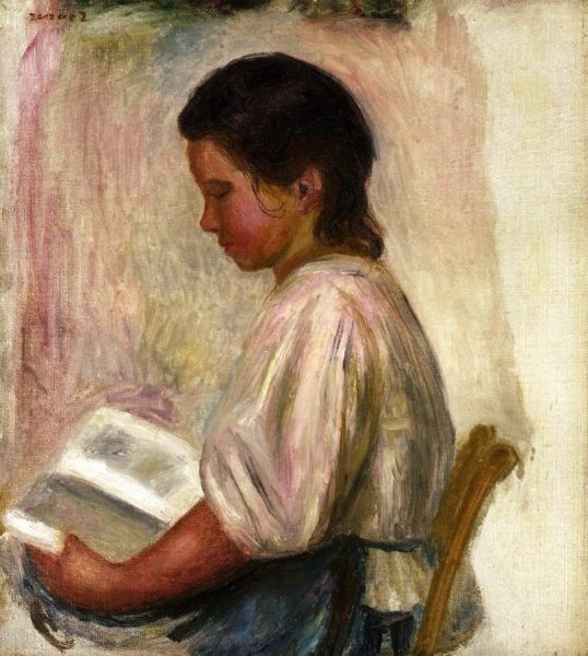 Main Product Photo of Young Girl Reading Painting by Pierre-Auguste Renoir
