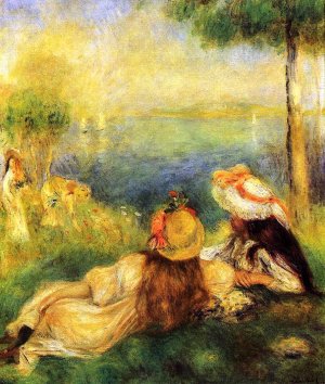 Young Girls by the Sea 2 by Pierre-Auguste Renoir Oil Painting