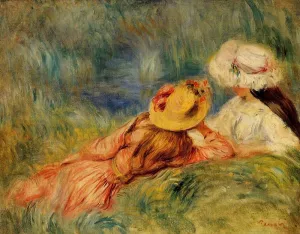 Young Girls by the Water by Pierre-Auguste Renoir Oil Painting