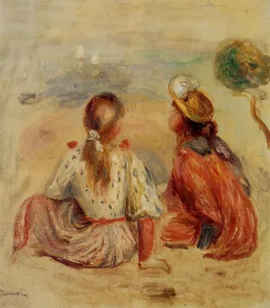 Young Girls on the Beach by Pierre-Auguste Renoir Oil Painting