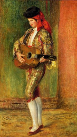 Young Guitarist Standing by Pierre-Auguste Renoir Oil Painting