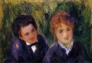 Young Man and Young Woman Oil painting by Pierre-Auguste Renoir