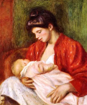 Young Mother by Pierre-Auguste Renoir - Oil Painting Reproduction