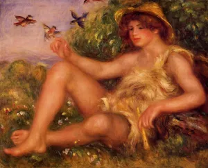 Young Shepherd in Repose also known as Alexander Thurneysson by Pierre-Auguste Renoir Oil Painting