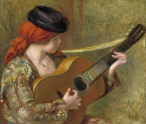 Young Spanish Woman with a Guitar by Pierre-Auguste Renoir Oil Painting