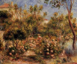 Young Woman in a Garden - Cagnes by Pierre-Auguste Renoir - Oil Painting Reproduction