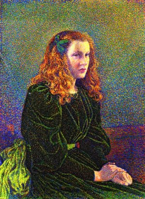 Young Woman in a Green Dress Oil painting by Pierre-Auguste Renoir