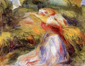 Young Woman in a Hat by Pierre-Auguste Renoir Oil Painting