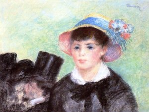 Young Woman in a Straw Hat 3 Oil painting by Pierre-Auguste Renoir