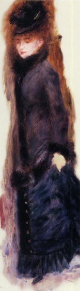 Young Woman Lifting Her Skirt Oil painting by Pierre-Auguste Renoir