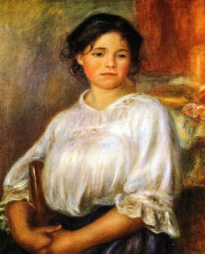 Young Woman Seated by Pierre-Auguste Renoir Oil Painting