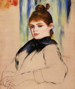 Young Woman with a Bun in Her Hair by Pierre-Auguste Renoir Oil Painting