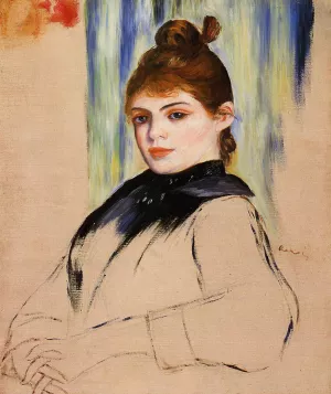 Young Woman with a Bun in Her Hair Oil painting by Pierre-Auguste Renoir