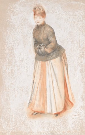 Young Woman with a Muff by Pierre-Auguste Renoir Oil Painting