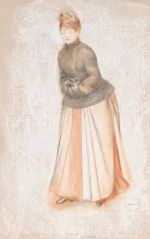 Young Woman with a Muff by Pierre-Auguste Renoir Oil Painting