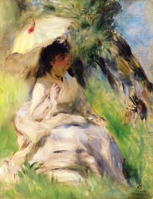 Young Woman with an Umbrella by Pierre-Auguste Renoir Oil Painting