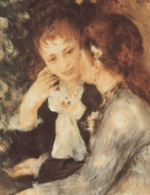 Young Women Talking by Pierre-Auguste Renoir Oil Painting