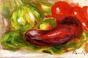 Zucchini, Tomatoes and Eggplant by Pierre-Auguste Renoir - Oil Painting Reproduction