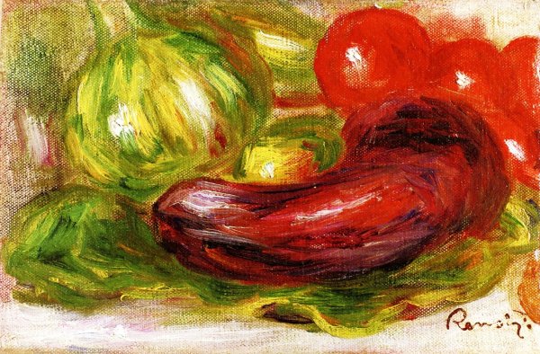 Zucchini, Tomatoes and Eggplant by Pierre-Auguste Renoir - Hand-Painted Oil Painting Reproduction