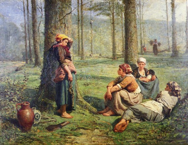 Main Product Photo of Ramasseuses De Bois Painting by Pierre Billet