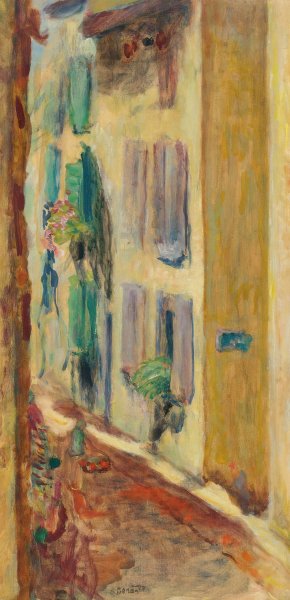 Main Product Photo of La Rue Aux Volets Verts  Painting by Pierre Bonnard
