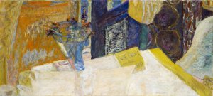 Still Life with Bouquet of Flowers , Venus of Cyrene by Pierre Bonnard Oil Painting